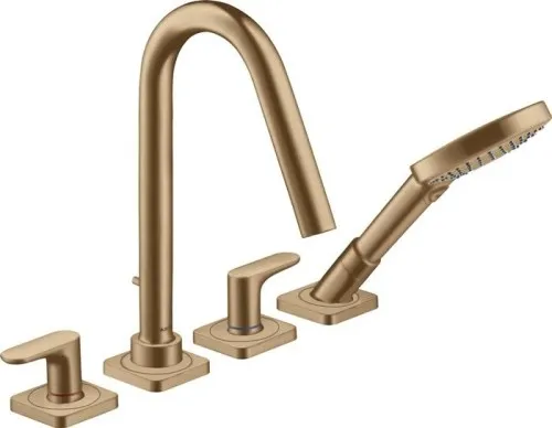 Robinetterie de bordure de carrelage Axor 4L CITTERIO M DN 15 m avec levier et rosace en bronze brossé