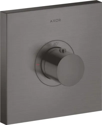 Mitigeur thermostatique Axor Thermostat SQUARE SHOWERSOLUTIONS Highflow, encastré noir chrome brossé
