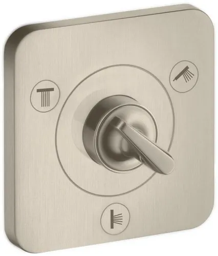 Robinet de dérivation/réglage Axor Citterio E T/Q encastré 12x12 nickel brossé