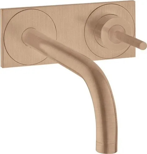 Mitigeur monocommande pour lavabo Axor UNO2 DN 15 encastré avec sortie 225 mm, poignée ping, or rouge brossé