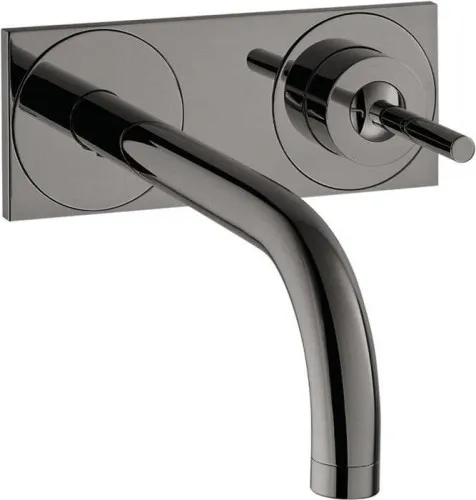 Mitigeur monocommande pour lavabo Axor UNO2 DN 15 encastré avec sortie 225 mm, poignée ping, chrome noir poli