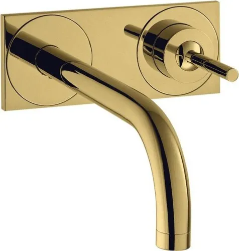 Mitigeur monocommande pour lavabo Axor UNO2 DN 15 encastré avec sortie 225 mm, poignée ping, or poli