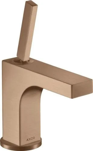 Mitigeur monocommande de lavabo Axor Citterio DN15 avec bec ZAG 1 1/4" ComfortZone 90, finition or rouge brossé