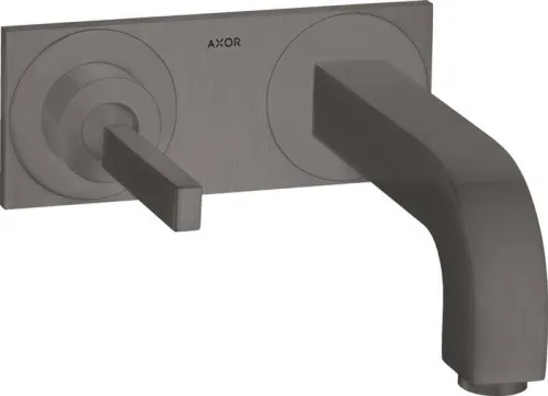 Axor Mitigeur monocommande CITTERIO DN 15 encastré avec plaque et levier en aluminium 165 mm chromé brossé noir