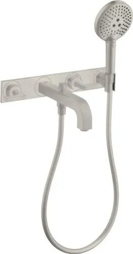 Robinetterie de baignoire à 3 trous CITTERIO DN 15 UP avec leviers, finition acier inoxydable optique