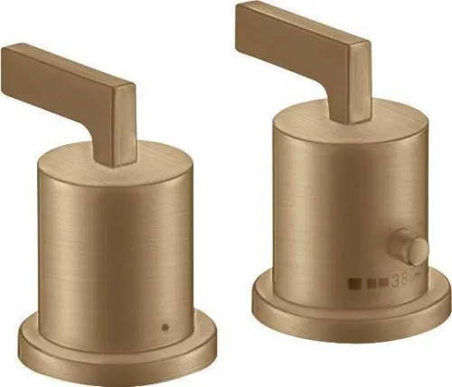 Robinet de bain à encastrer Axor CITTERIO DN 15 avec thermostat et levier finition bronze brossé