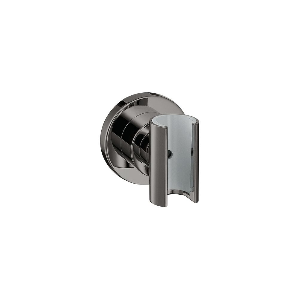 Hansgrohe AXOR Support de pommeau de douche Citterio Porter, rond, 60x60x65 mm, métal, chrome noir poli