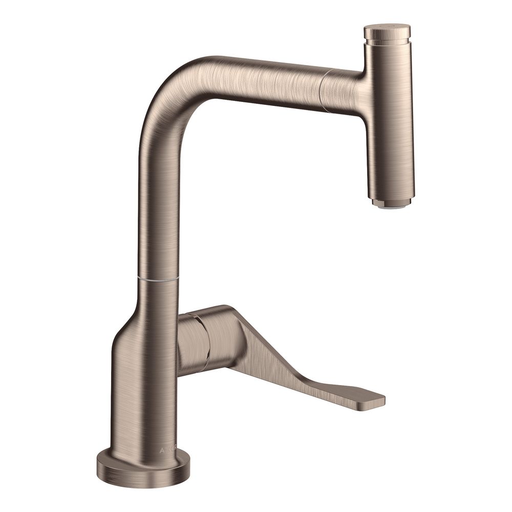 Mitigeur monocommande AXOR Citterio Hansgrohe Select 230 mm, 9 l/min, bec extractible, nickel brossé