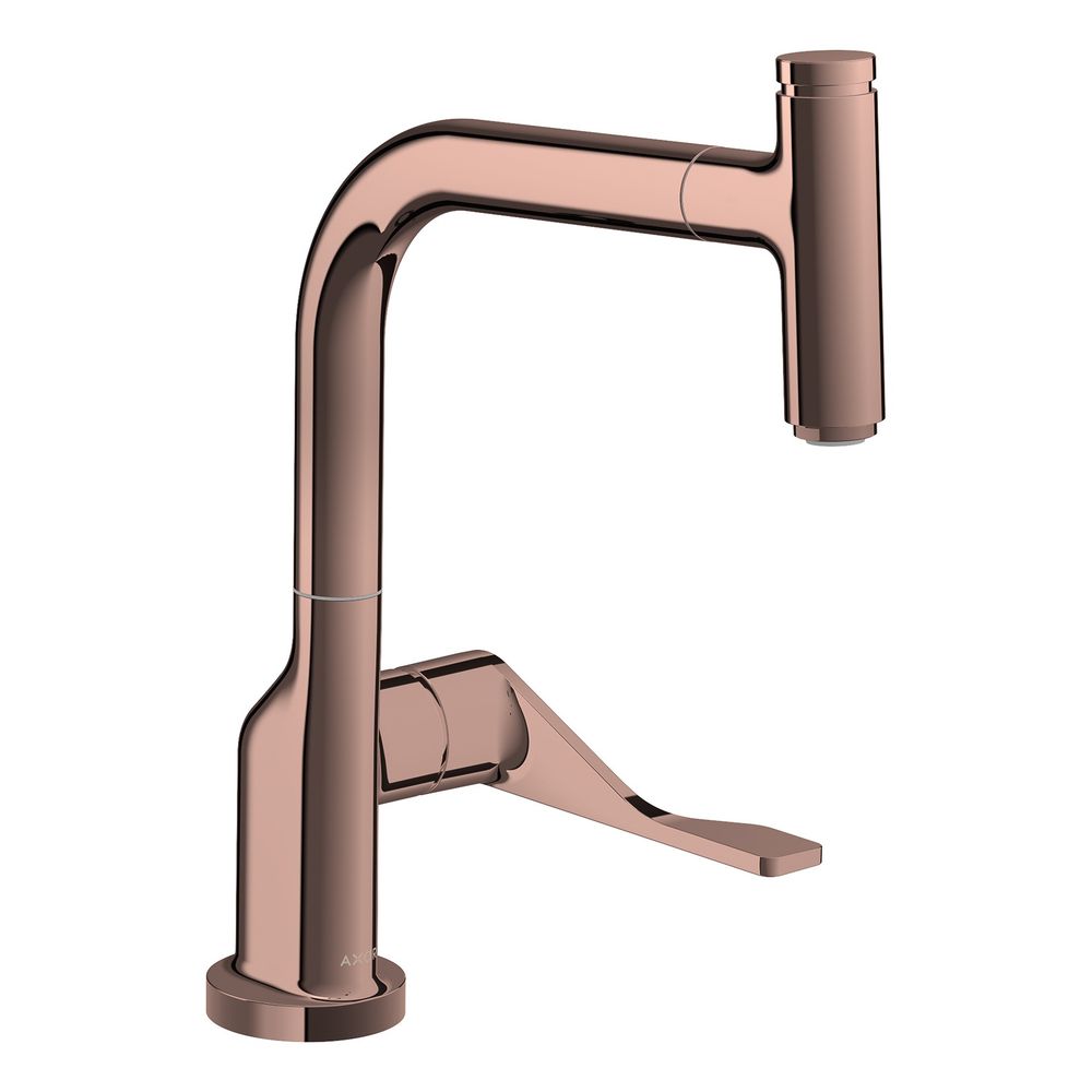 Mitigeur monocommande AXOR CITTERIO SELECT 230 mm, 9 l/min, bec orientable, finition rouge or poli