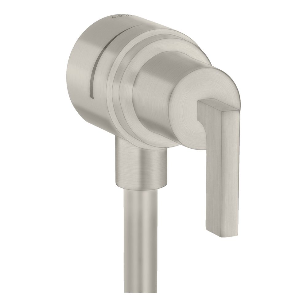 Hansgrohe AXOR Citterio Vanne d'arrêt murale avec clapet anti-retour et poignée levier, Edelstahl Optic