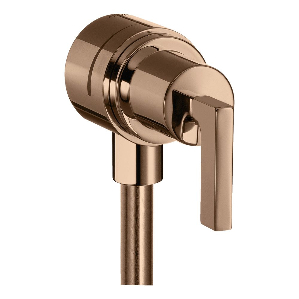 Hansgrohe AXOR Citterio raccord mural Stop, clapet anti-retour, vanne d'arrêt, levier, Polished Red Gold