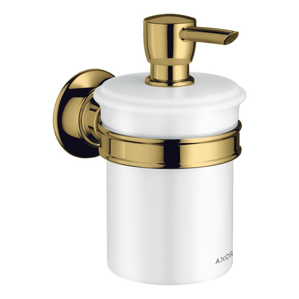 Distributeur de lotion Hansgrohe AXOR Montreux, 300 ml, métal/porcelaine, or poli optic