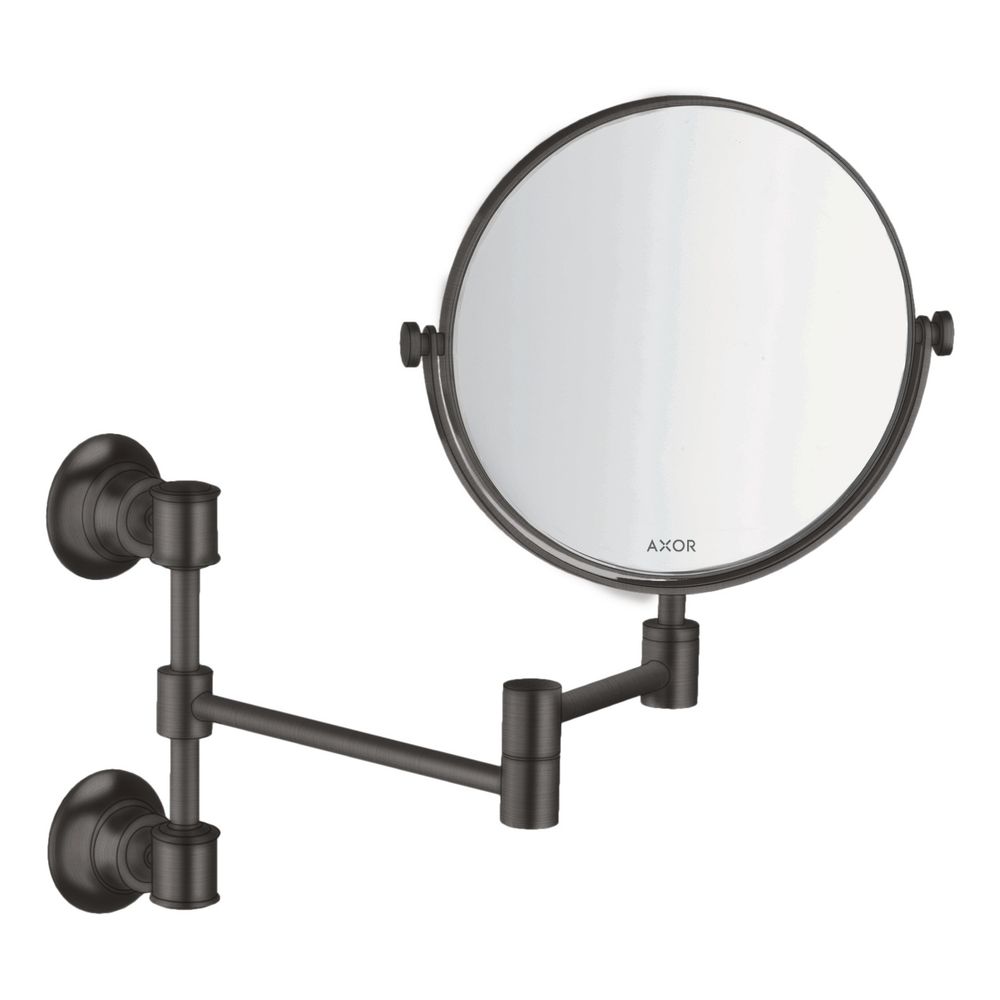 Hansgrohe AXOR Montreux Miroir de rasage rond, 213x314x66 mm, Verre/Métal, Chrome brossé noir