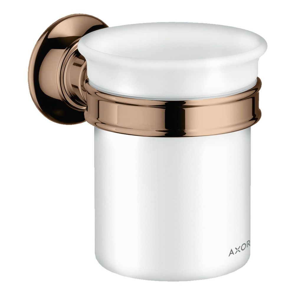 Hansgrohe AXOR Montreux Porte-brosse à dents, fixation murale, métal/porcelaine, 106x87x121mm, Rouge Or poli