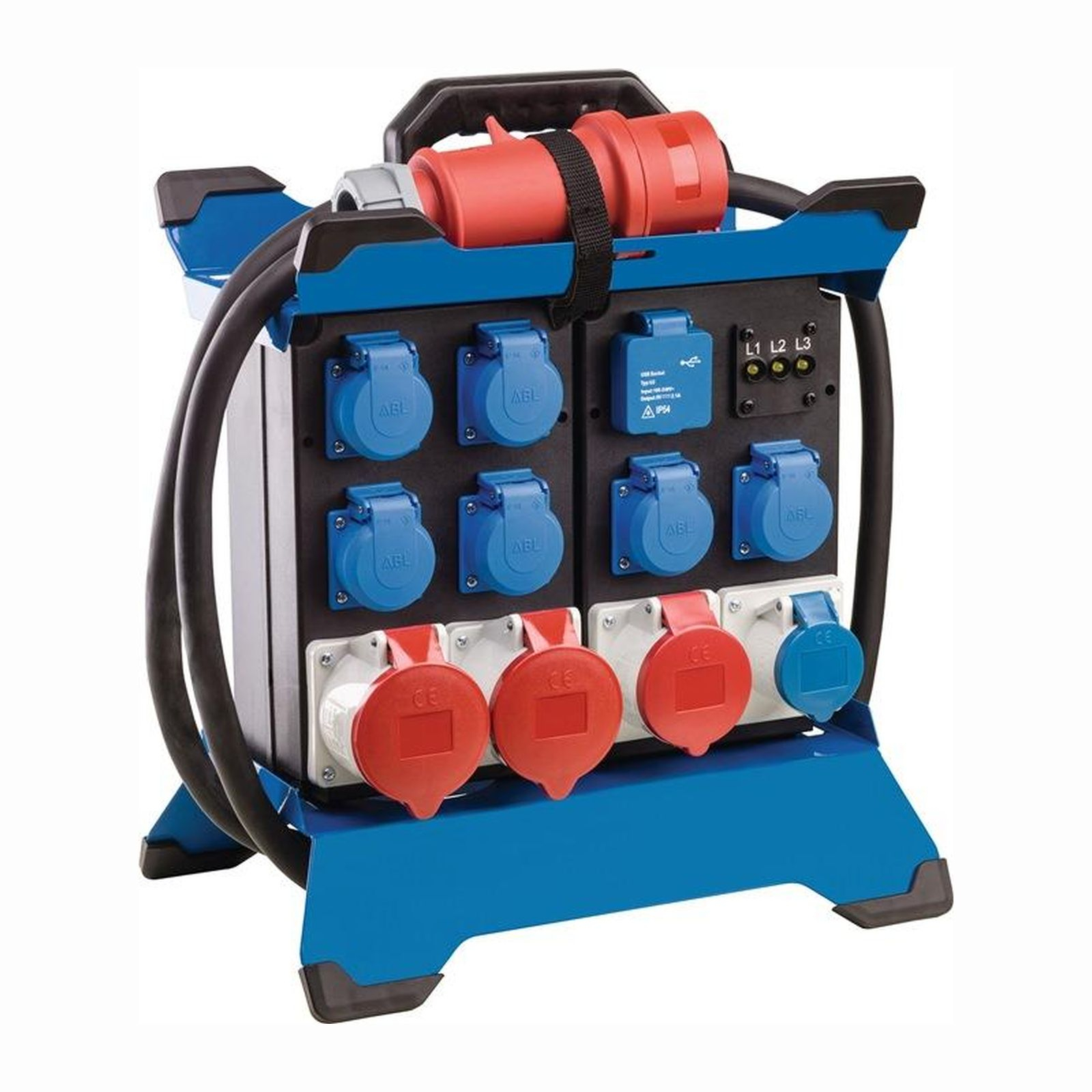 Répartiteur de courant fixe AS-SCHWABE STECKY DUO 4 CEE, prise CEE 400V, 32 A, 5 pôles