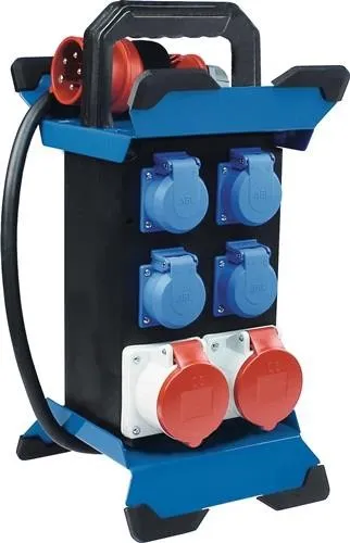 Distributeur de courant sur pied STECKY 11+ avec 11+ prises CEE 400V, 16 A, 5 pôles - As-schwabe