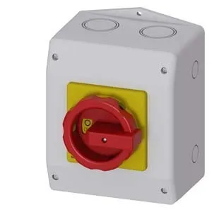 Siemens 3LD2XXX-0TB53 - Sectionneur de charge SENTRON 3LD, interrupteur d'arrêt d'urgence, 3 pôles, enveloppe isolante pour vissage métrique, commande rotative