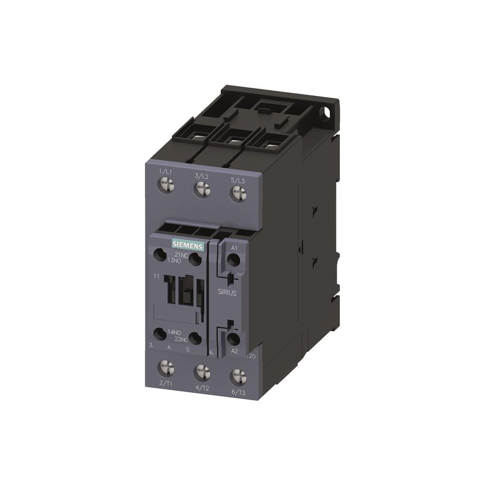 Contacteur Siemens Schütz 3RT2036-1AP00 22 kW 230 V AC 3 pôles Raccordement à vis 114x55x130 mm