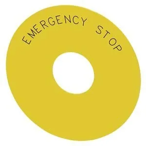 Siemens 3SU1900-0BC31-0DA0 Plaque de fixation ronde (Ø) 75 mm ARRÊT D'URGENCE jaune + noir 10 pièces