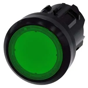 Siemens 3SU10010AB400AA0 3SU1001-0AB40-0AA0 Bouton-poussoir lumineux à actionnement plat, bague frontale en plastique Verte 1 pièce