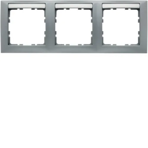 Berker cadre 3 places aluminium laqué 10239959