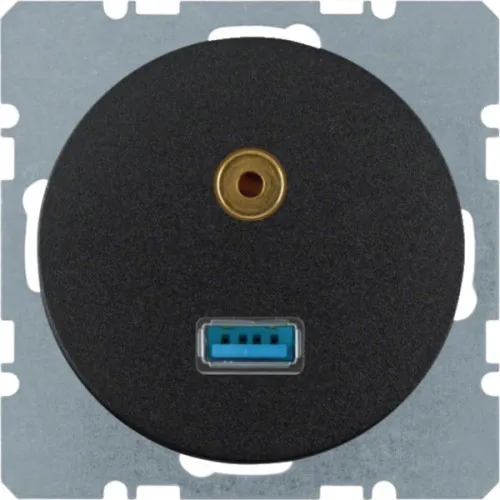Berker prise USB/3,5 mm audio sw/gl 3315392045