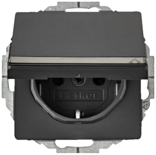 Prise SCHUKO Berker anthracite/satiné 47466086