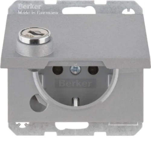 Berker Prise SCHUKO alu/mat 47637003