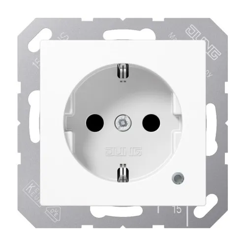 Jung Prise SCHUKO 16 A 250V SPA 1520 NXKO WW avec protection contre les contacts