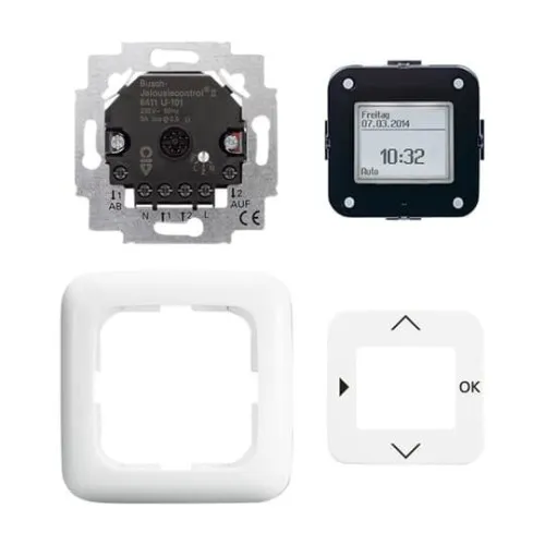 Busch-Jaeger 6411 UJ-214-101 Minuterie de confort pour stores, Reflex Si, kit complet, blanc alpin (2CKA006410A0406)