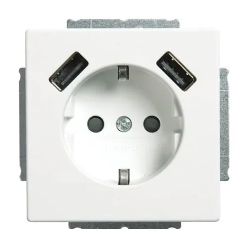 Prise double SCHUKO 2x USB Busch-Jaeger EUCB2USB-884