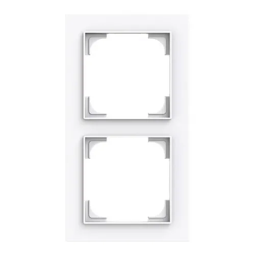Cadre de recouvrement 2x Busch-Jaeger 1722-44G Busch-art linear blanc studio