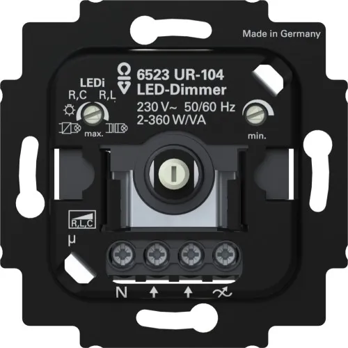 Busch-Jaeger 6523 UR-104 Variateur LED rotatif, 230 V, noir (2CKA006512A0353)