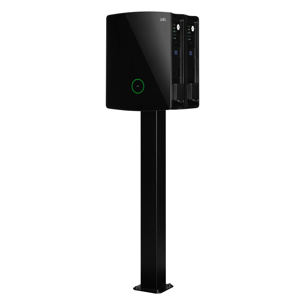 Poteau de montage ABL POLE Slim, 1469x395x210mm, acier, noir RAL 9011, 100000237