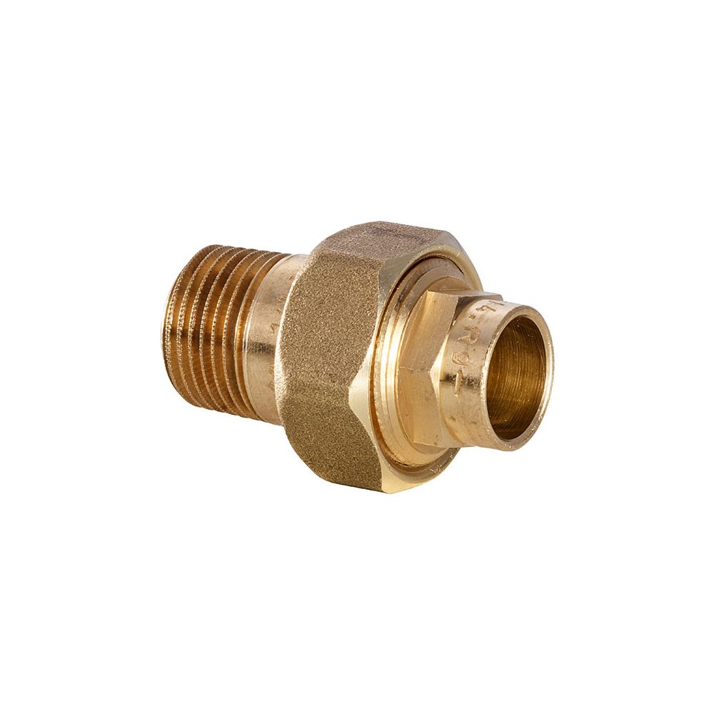 Raccord IBP Conex Bänninger à joint plat série 4000, modèle 4331G, 15 mm x R 1/2", laiton rouge