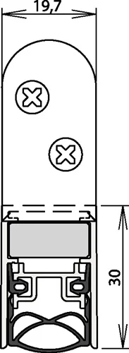 Joint de porte acoustique athmer Schall-Ex Ultra WS 1-290 2 côtés 1083 mm aluminium argenté HLT