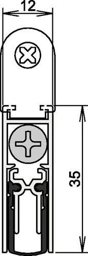 Joint de porte double Athmer M-12/35 1-392 1-s.L.958mm Alu.argenté HLT - 1-392-0960