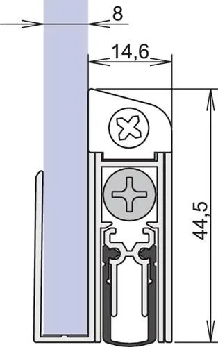 Athmer Joint de porte acoustique Schall-Ex® GS-8 1-407 1-s.L.1083mm Alu.silberf.GLT