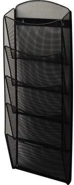 Support de prospectus mural Helit Mesh H6260095 DIN A4 5 compartiments acier noir