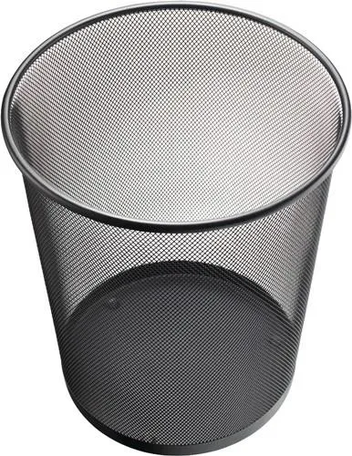 Corbeille à papier Helit 15 l H280xØ267 mm décor perforé acier noir
