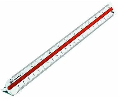 Échelle à trois pans RUMOLD 160 30 cm Ingénieur DIN : 1:2,5 1:5 1:10 1:20 1:50 1:100 en plastique blanc