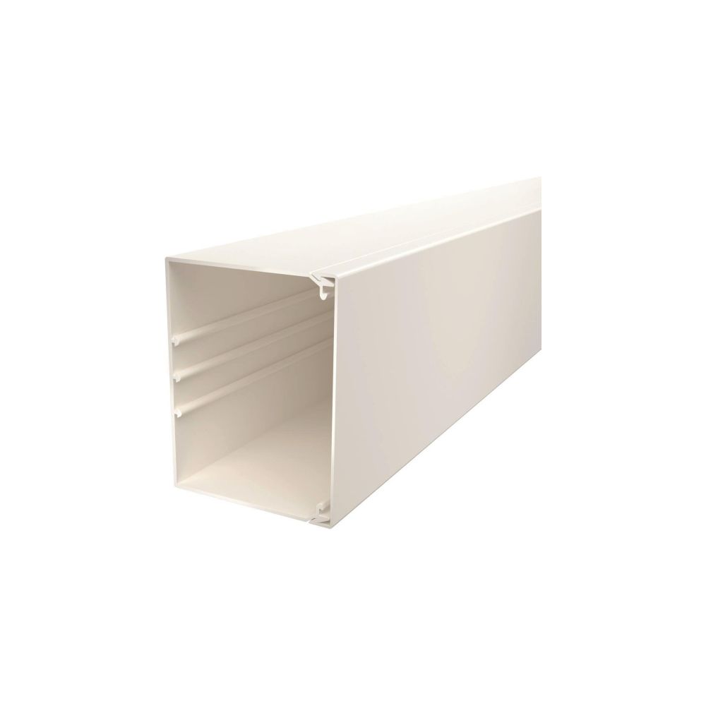 OBO Bettermann Goulotte murale et plafond WDK100130RW, avec perforation de fond, 100x130x2000 mm, PVC, blanc pur (6191347)