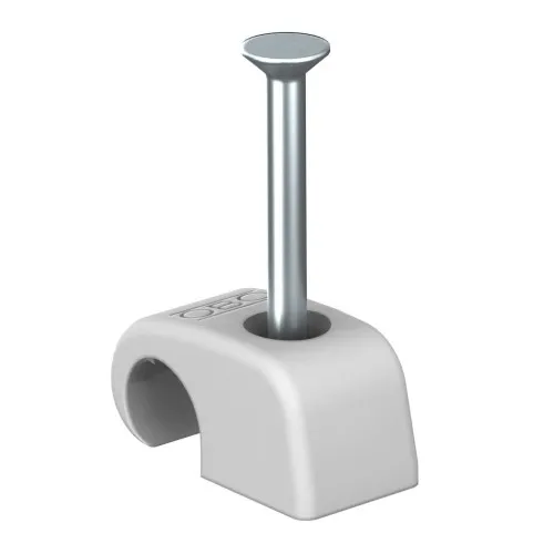 OBO Bettermann Clip adhésif 2025 18 LGR, 4-7mm, 18mm, Polypropylène, Gris clair — lot de 100