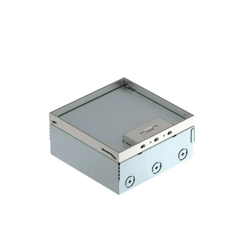 OBO Bettermann Boîte d'encastrement au sol UDHOME4 2V V, avec prise triple VDE, acier inoxydable (7427200)