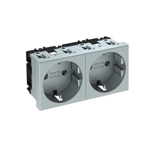 Prise de courant OBO Bettermann 0°, 2 postes STD-D0 AL2
