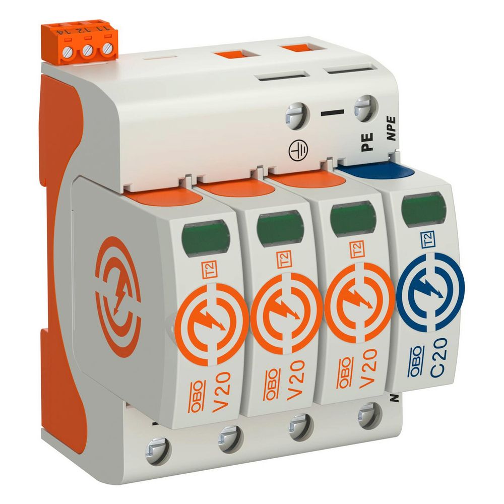 Parafoudre OBO Bettermann V20 V20-3+NPE+FS-280, 280V 40kA 4TE IP20