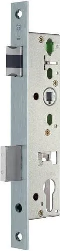 Serrure encastrée de cadre tubulaire anti-panique B DIN gauche vers l'intérieur 24/245/40/92/9 mm classe 3 à arêtes vives SSF
