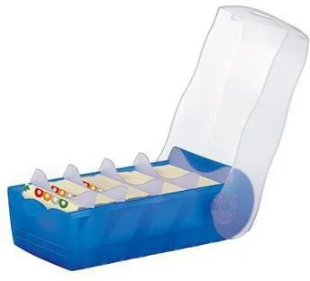 Boîte de classement CROCO 998-643 DIN A8 PP bleu translucide
