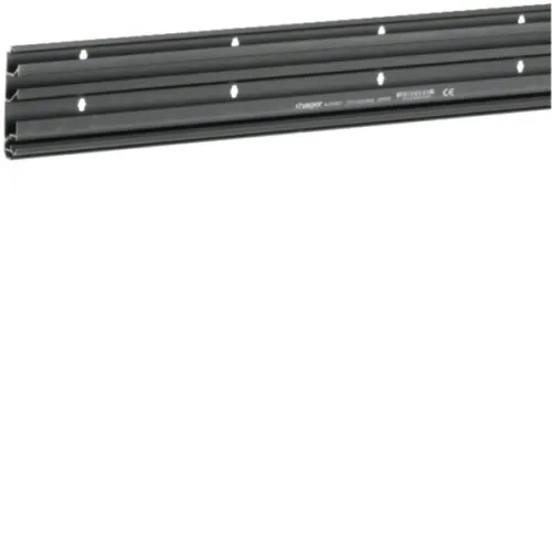 Hager SL200801 Socle de goulotte en PVC recyclé 30% pour SL 20x80mm, 3 compartiments, 2m, noir