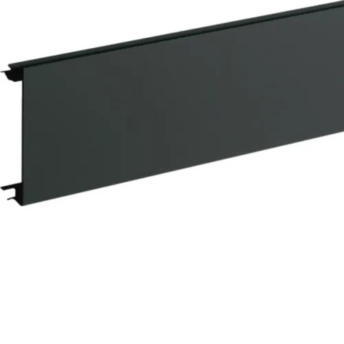 Hager Couvercle de canal de plinthe BR08029011 pour canal BR, largeur 80 mm, 2 m, PVC, noir graphite